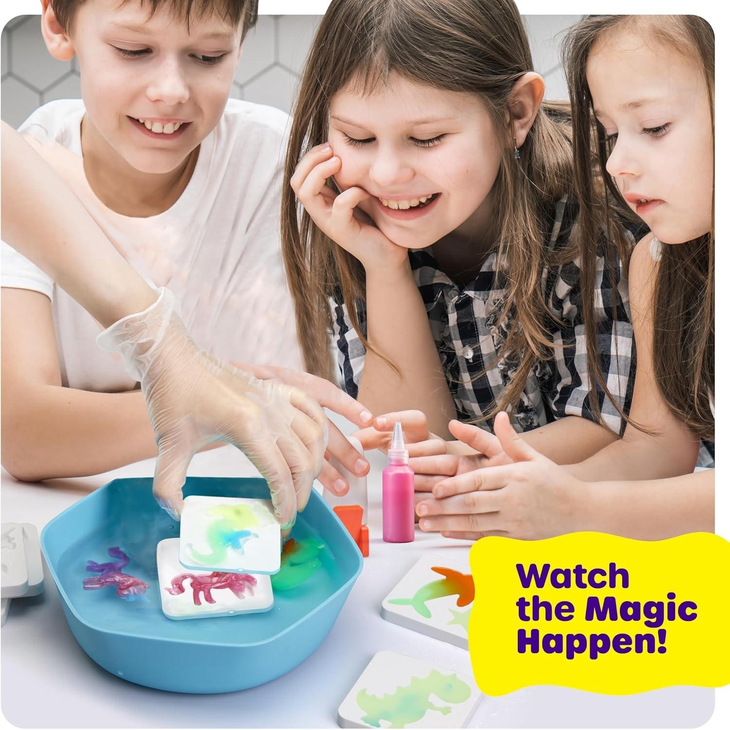 Magic Water Elf Toy Kit for Kids with 20 Gels and 10 Molds, Aqua Fairy,Fun DIY Craft Kit, Squishy Maker, Magic Water Art Kit Favors, Kids Christmas Gifts Crafts Ages 4-8