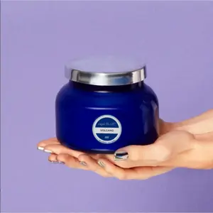 Capri Blue Volcano | Aloha Orchid Scented Candle 19 OZ | Candles For A Chill Space | Burn Time: Up to 85 hours | Luxury Aromatherapy Candle - Glass Candle with Soy Wax Blend - Blue Signature Jar Candle | Multi Colors (Black, Pink, Aqua, Blue, White)
