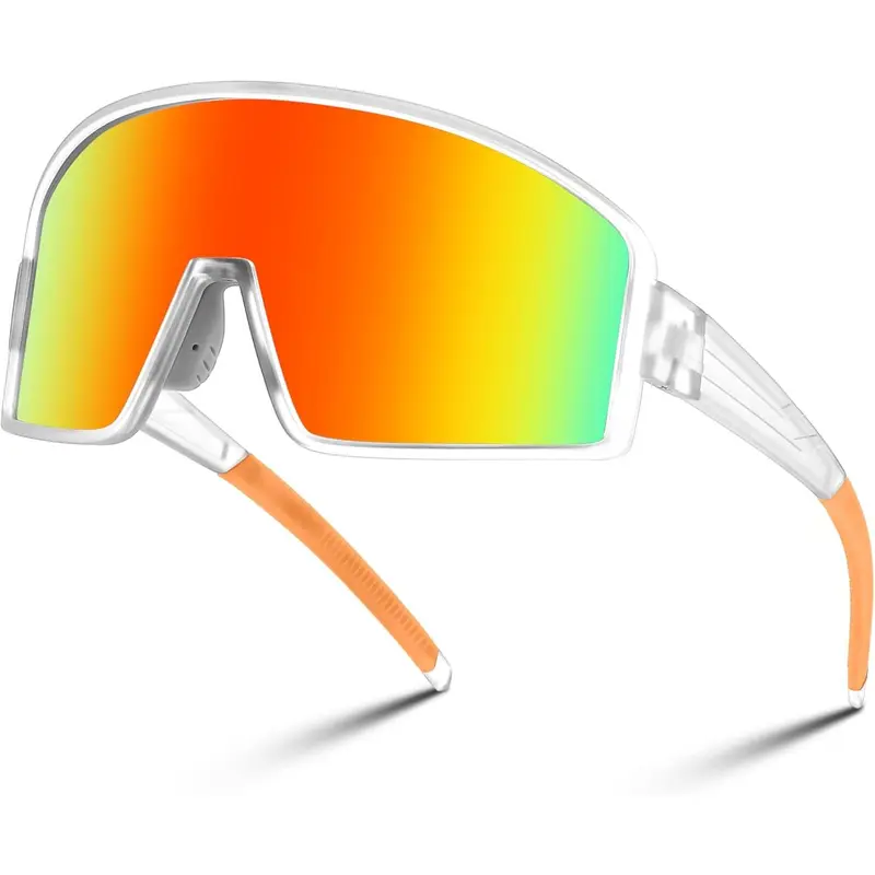 FEISEDY Polarized Wrap-Around Men's Biking Sunglasses - Polycarbonate Impact-Tac Lens (60mm Height), UV Protection, Reduce Optical Parallax, Restore True Color, Cycling Accessories, Outdoor Sports Equipment, Polycarbonate Sports Eyewear for Driving, Bikes