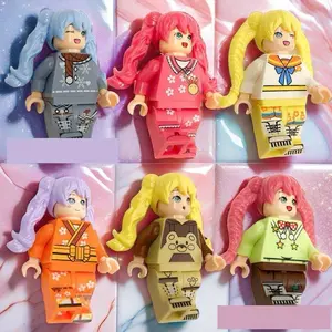 8pcs/set Princess doll building blocks figures  humanoid dolls toys mini figures children's toys  birthday gifts cartoon figures