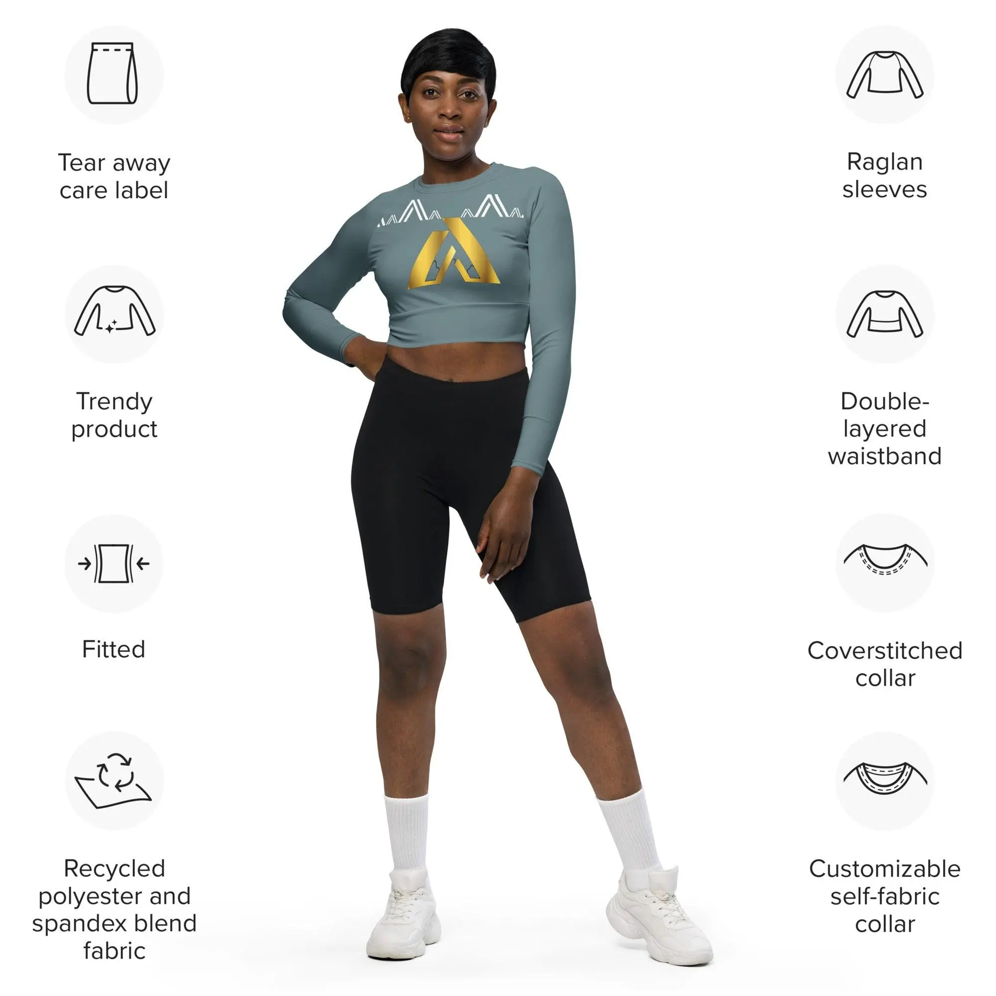 ALLCAPS 'UPSCALE' GREY WOMENS CROP TOP