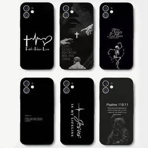 Verse Christian Jesus Bible Phone Case Black For IPhone16 15 14 Plus 13 12 Mini 11 Pro Silicone Cover Funda Shell