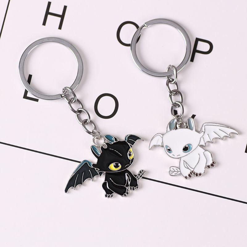 Japanese Style Cartoon Anime How To Train Your Dragon Metal Key Chain Cute Creative Couple Accessories Gifts Children Toys