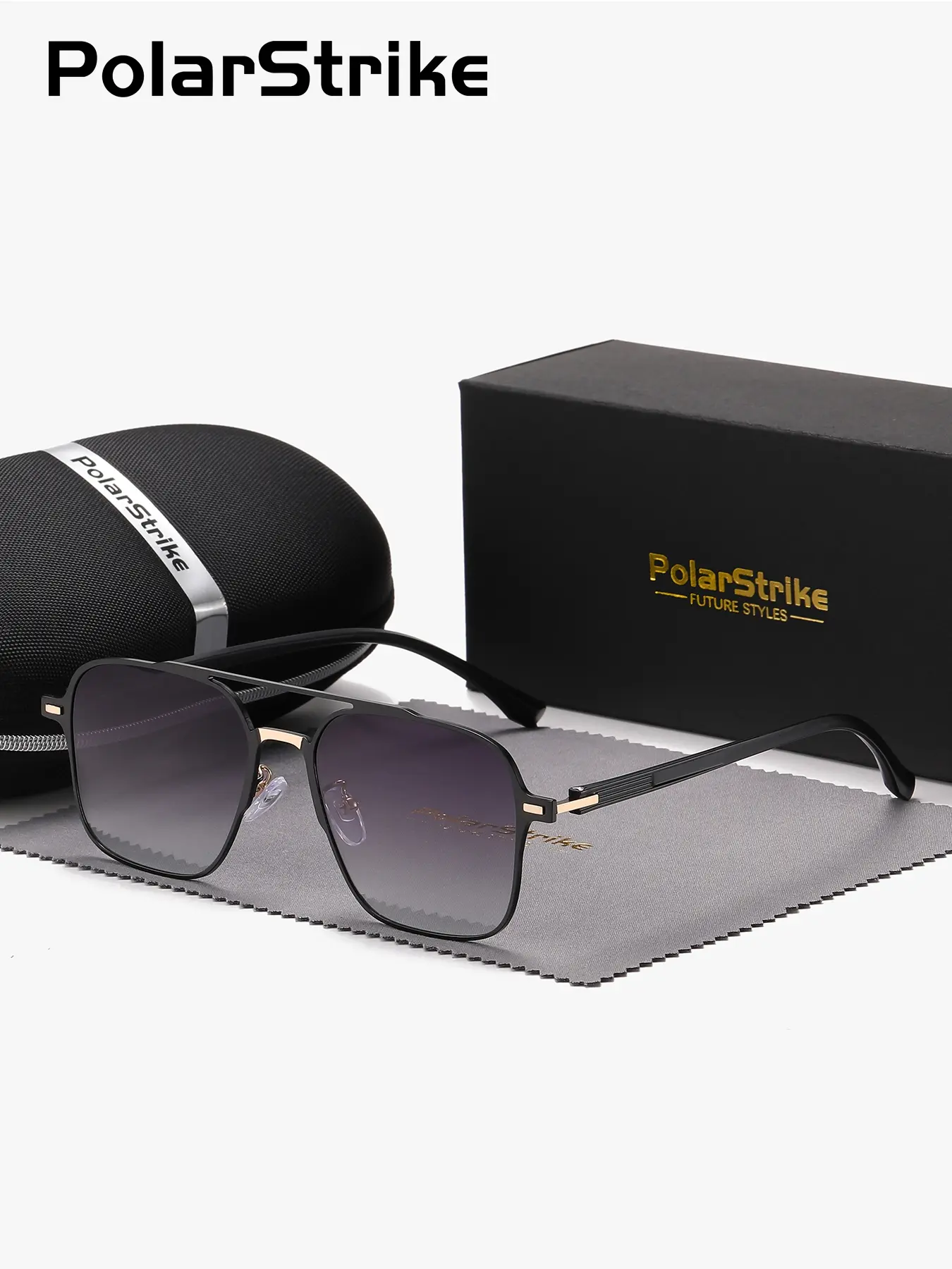 PolarStrike 1 Piece Unisex Square Round High Quality Lightweight Durable UV Blocking Sunglasses, Polarized Full Frame, Metal Frame, UV400 Refined design, matching your vision, Stylish Glasses