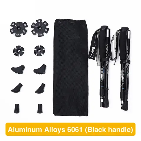 Adorer.care Collapsible Staff Hiking Sticks [1 Pair] - Unisex Adjustable Comfortable Abrasion Resistant Lightweight Aluminum Alloy Hiking Poles with Soft Grip Cork Handle for Seniors