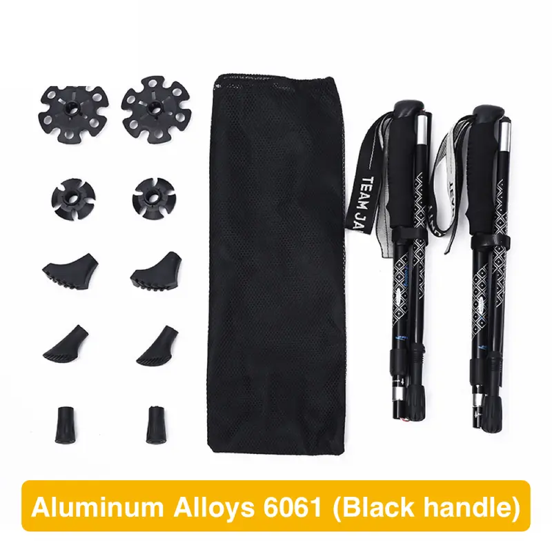 Adorer.care Collapsible Staff Hiking Sticks [1 Pair] - Unisex Adjustable Comfortable Abrasion Resistant Lightweight Aluminum Alloy Hiking Poles with Soft Grip Cork Handle for Seniors