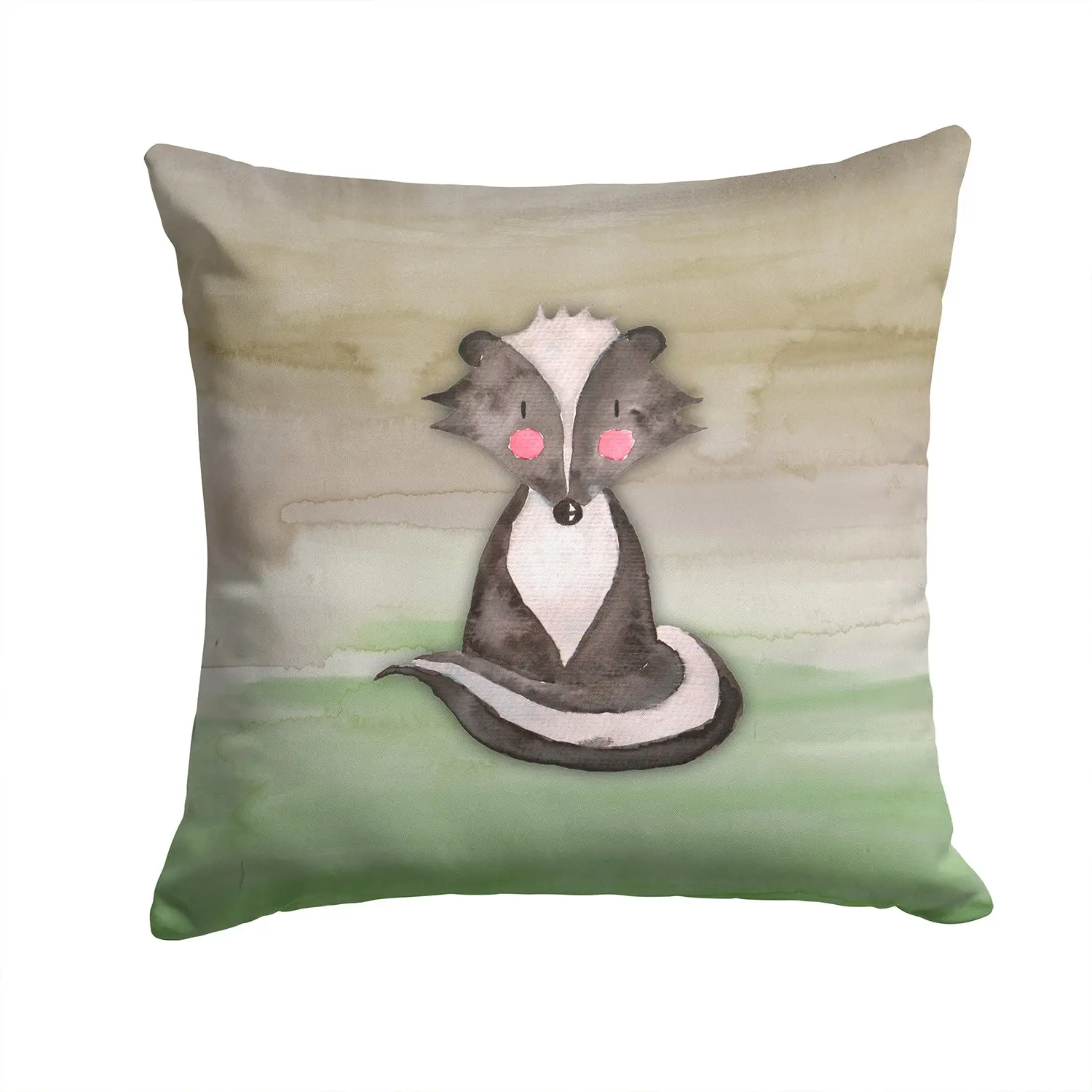 Badger Watercolor Decorative Throw Pillow 14x14 Indoor Outdoor Accent Cushion, Fabric Cover with Insert for Sofa, Bed, Porch & Living Room