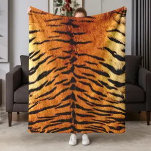 Tiger Print Throw Blanket, Lightweight and Quick-Dry for Bedrooms and Living Rooms, Soft and Gift Idea for Holiday Vibes