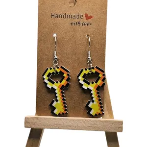 Pixel Key Earrings - Unique Pixelated Design - Lightweight & Comfortable - Unisex Costume Jewelry & Accessories - Stylish & Modern - Handmade with Love