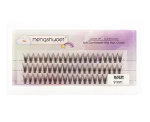 Little Devil Segmenled Eyelashes #9mm 1box 60 Cluster  Free Glue+Tweezers