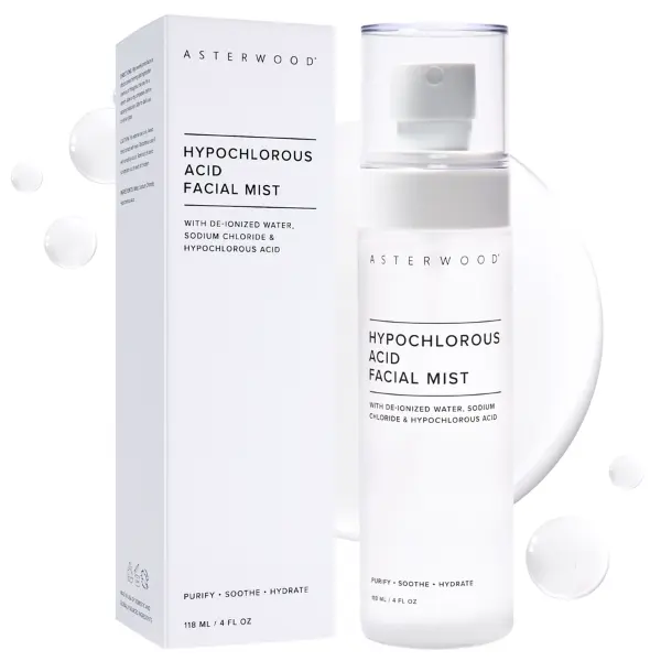 Hypochlorous Acid Facial Mist - Targets Acne, Redness, Irritation - Antibacterial, Antimicrobial - After Gym/Post-Workout Facial Mist - 4 Fl Oz Hypochlorous Acid Facial Mist - Targets Acne, Redness, Irritation - Antibacterial, Antimicrobial - After Gym/Post-Workout Facial Mist - 4 Fl Oz
