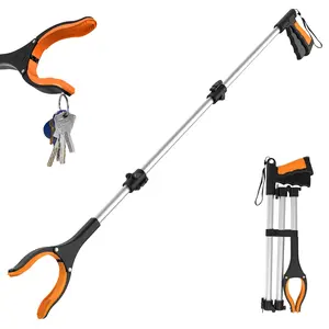 43" Extra Long Reacher Grabber Tool – Foldable, Rotating Jaw with Magnets, 4" Wide Claw, Heavy Duty Pickup Tool for Elderly