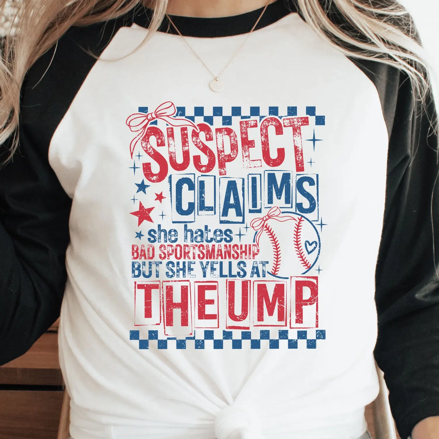 Suspect Claims She Hates Bad Sportsmanship Graphic Tshirt, Unisex Apparel, Relaxed Fit, Soft Print