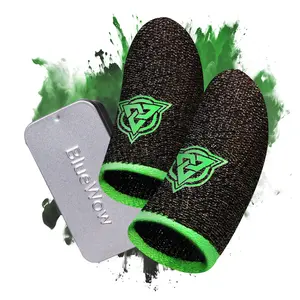 BlueWow SilverFiber Mobile Gaming Finger Sleeves 12 Count Ultra-Soft High Sensitivity Sweat-Proof for Gamers Hygienic Individual Packing Compact Portable 0.3mm Thin Fabric