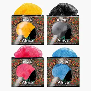 2PCS African Exfoliating Net Sponge, Authentic, Ethically sourced from Nigeria, 45 inches Long, Back Scrubber for Daily use，Body Scrubber Exfoliator - Back Scrub for Shower Bath sponge