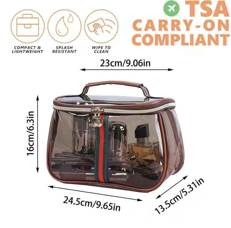 New Retro Vintage Vanity Bag, Capacity Makeup Organizer for Women, Ladies Travle Storage Case, Transparent Toiletry Bag, Portable Skincare Storage Case (Brown) New Retro Vintage Vanity Bag, Capacity Makeup Organizer for Women, Ladies Travle Storage Case, Transparent Toiletry Bag, Portable Skincare Storage Case (Brown)