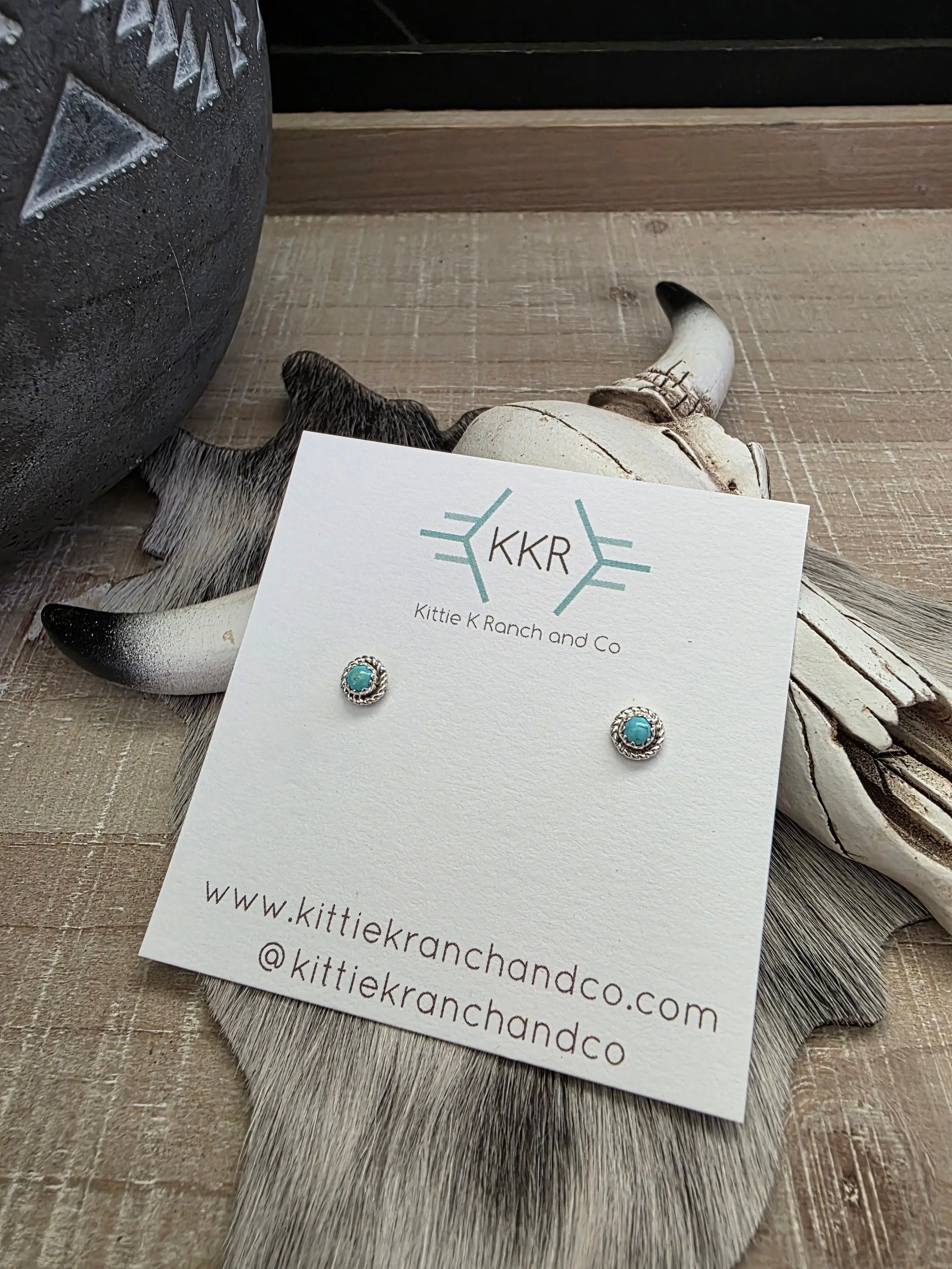 ALICE JOHNSON SLEEPING BEAUTY TURQUOISE STUDS