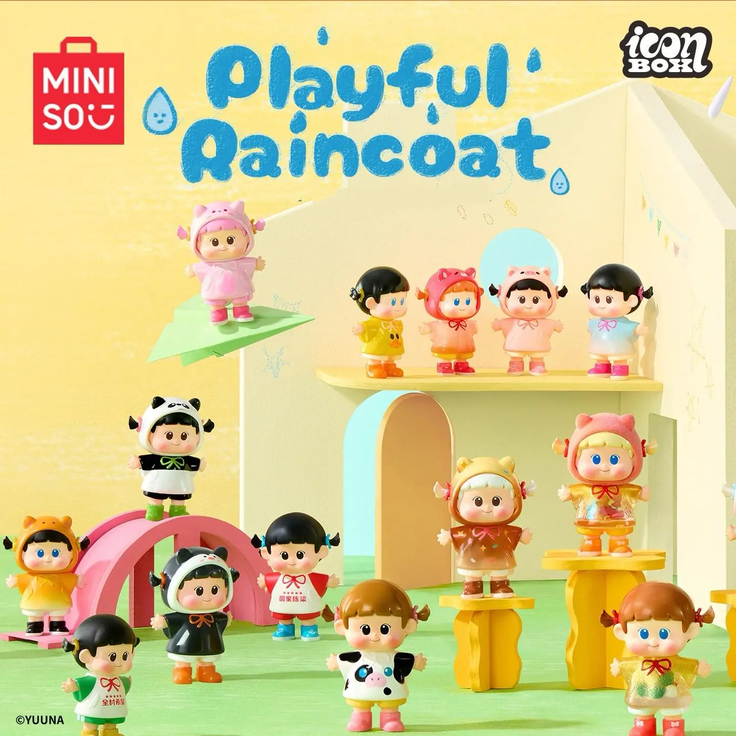MINISO Yuuna Innocent Raincoat Series Character Minifigure Blind Bag - Single Mystery Random Surprise Collectible Box Figurine, Car & Desk Decor, Ideal Gift for Collectors, Back To School Toy, Mystery Packs, Blindbags, Collectible Blind Pack