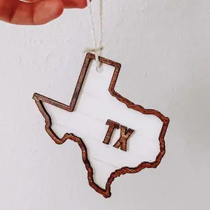 Shiplap State Wood Ornament