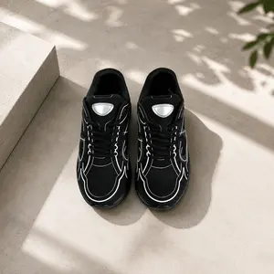 club soccer cleats Breathable Mesh Chunky Trainers Lightweight Breathable Running Shoes Shock Absorbing Daily Trainers Streetwear Chunky Sports Shoes Non-Slip All-Black Trainers