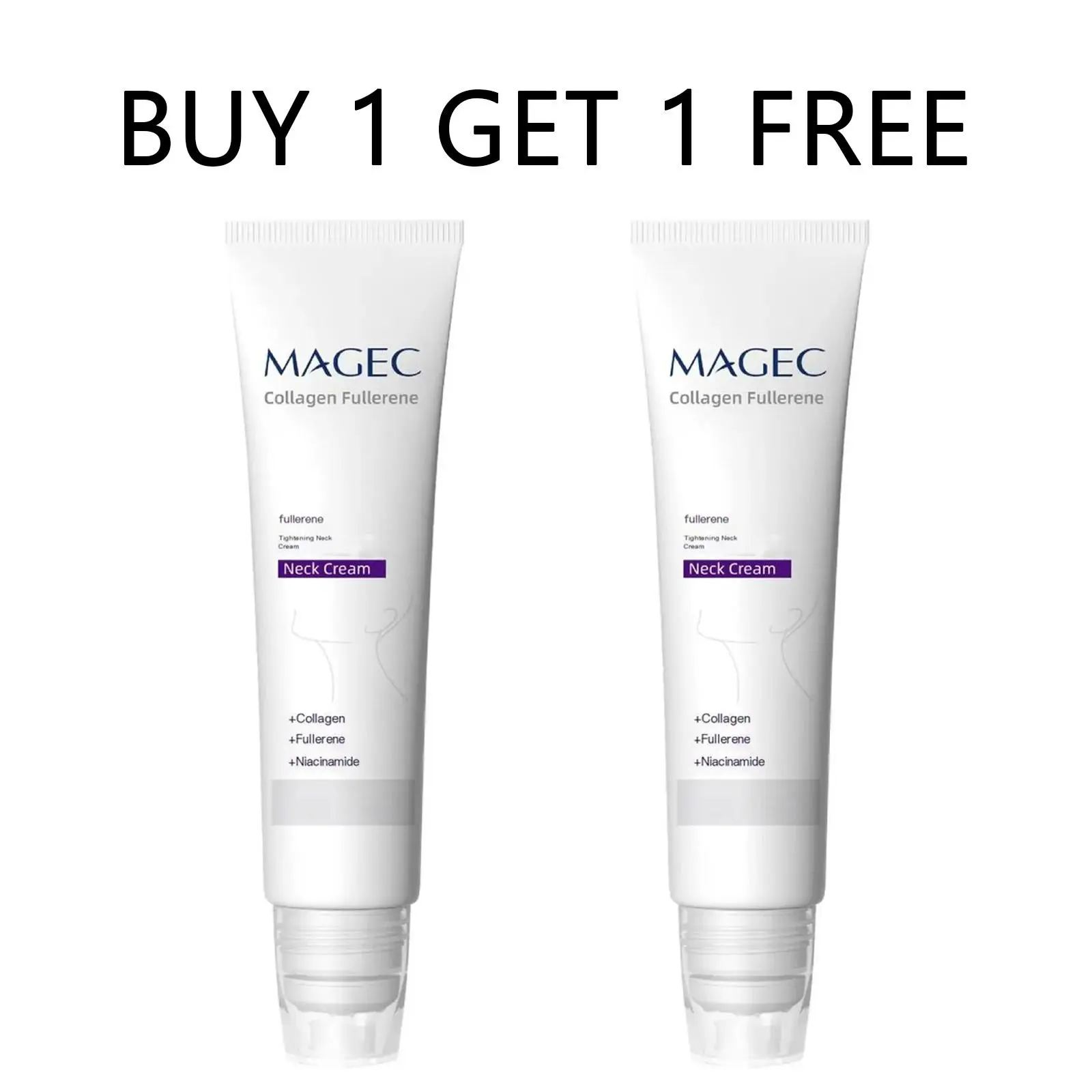 [Buy 1 get 1 free] Reduces Wrinkles and Double Chin,Five Rollers for All Around Massage,Neck Firming Cream,Collagen Neck Cream,Relieves Edema,Suitable for Wrinkled Skin,with Hyaluronic Acid,VitaminC+E.