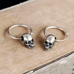 Vintage Skull Hoop Earrings