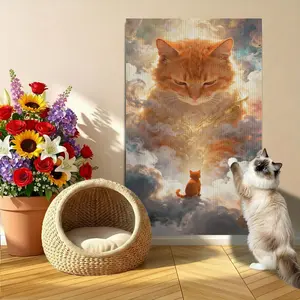 Self Adhesive Cat Scratching Mat for Indoor Use, Cat Scratch Pad for Wall Corner Sofa Furniture Protection, Durable Cat Claw Grinding Board, Interactive Cat Climbing Mat and Cat Play Area Decor