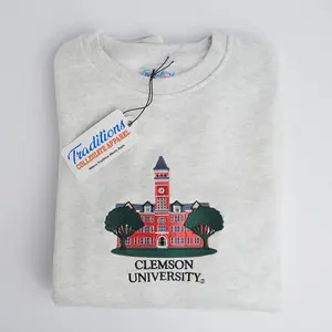 Clemson Embroidered Crewneck, Unisex Sweatshirt, Custom State University 89