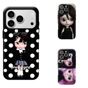 Dreamy blythe pretty girl INS Glittering Comic Girl Phone Case Compatible with iPhone 17, 16, 15, 14, 13, 12, 11, X & Galaxy