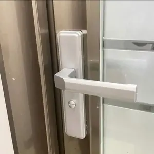 1pc Bathroom Door Lock, Door Hardware, Metal Handle, Keyless, Universal Left/right Hand, Aluminum Handle Iron Panel, No Battery, Detachable Cover, Industrial Safety Lock