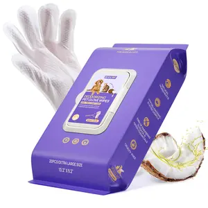 HICC PET Disposable Dog Grooming Wipes (20Pcs) - Natural, Hypoallergenic, No-Rinse Wipes with Fermented Oils for Hair Removal, Sticky Hair Control, Deodorizing, Skin Moisture & Paw Care, Outdoor Use,#Summervibes #Petlover, All-In-One Grooming Wipes