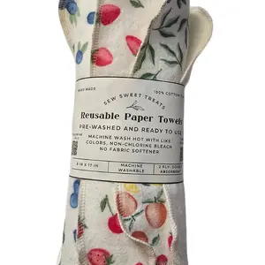 Reusable Paper Towels set of 6- 9in x 17 in, machine washable, eco friendly