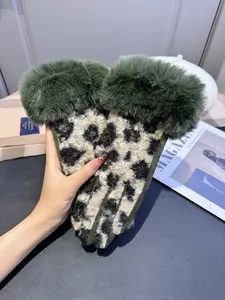 Women's Warm Fleece Winter Gloves, Touchscreen Compatible, Cycling Running Outdoor Activities, Leopard Print, Christmas Gift, Sexy Style