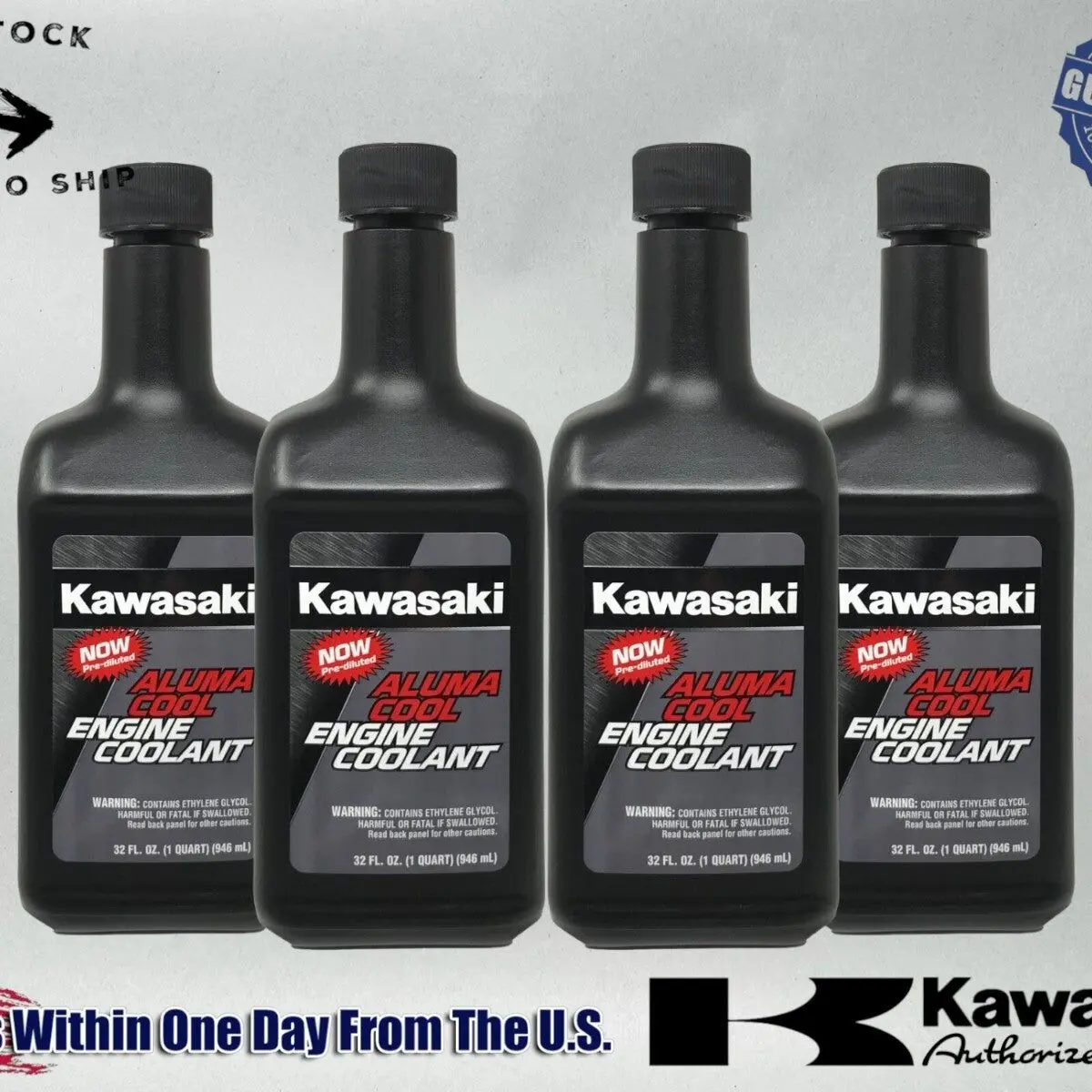 Kawasaki Genuine OEM Aluma Cool Engine Coolant K61081-004B - 4 Pack