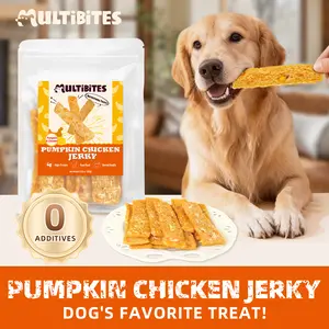 MultiBites Chicken & Pumpkin Dog Treats - Grain Free Chews with Freeze-Dried Pumpkin for Digestion - All Natural Jerky Training Treats for Puppies, Adult, Senior Dogs