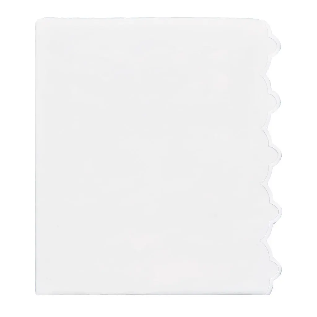 White Scalloped Embroidered Flat Sheet