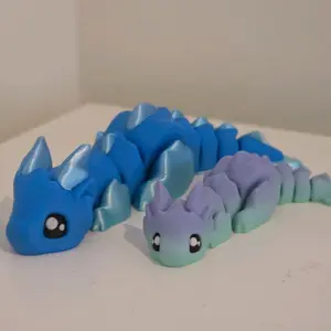 Little Dragon Flexi 3D Printed Articulating Figurine with Baby Dragon - multiple Colors and Unique Design