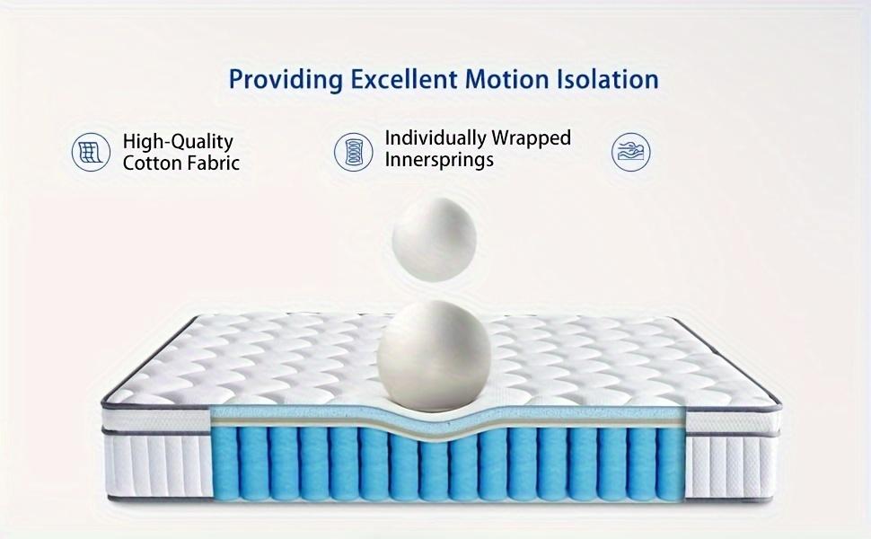 Gsleepee Full/Queen/King Size Mattress, 10inch/12inch Gel Memory Foam Topper Mattress, Individually Inner Spring Hybrid Mattresses, Medium Firm In A Box.