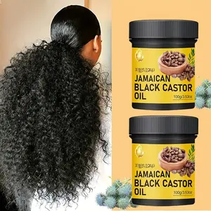 Jamaican Castor Oil 100g, Rosemary & Shea Butter Hair Care Lotion, Hair Oil Treatment, Scalp Growth Oil, Alcohol-Free, Dual Use for Hair & Skin, 2 Bottles