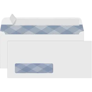 500#10 Single Window Security Envelopes, NO.10 Security-Tinted Envelopes Designed for QuickBooks Invoices, Business Statements and Computer Printed Checks-Number 10 Size 4 1/8 Inch X 9 1/2 Inch