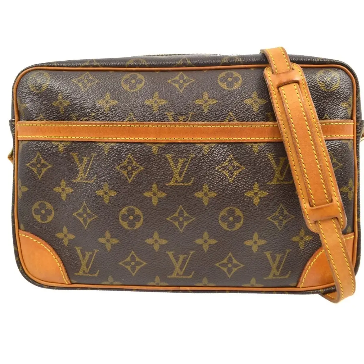 Pre-owned Louis Vuitton Canvas Crossbody Bags Trocadero 30 Monogram Crossbody Shoulder Bag Brown