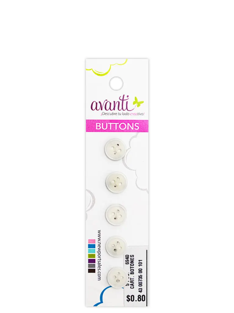 Sewing Buttons – 16L (9.5mm / 0.37 inches) with 4 Holes – Perfect for Shirts, Tunics & Delicate Jackets, 12-Pack