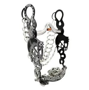 5 3/8" Freno Black Charro Stainless Horse Bit