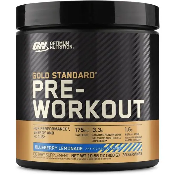 Optimum Nutrition Gold Standard Pre-Workout, Vitamin D for Immune Support, with Creatine, Beta-Alanine, and Caffeine for Energy, Keto Friendly, Blueberry Lemonade, 30 Servings (Packaging May Vary)