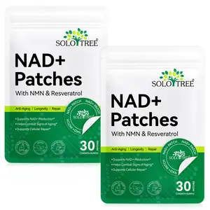 Solotree Nad+ Patch 30 Sheets X 2 Bags, Gentle Skin-Friendly & Ultra-Thin Breathable Design, High Adhesive, Daily Use Patches, Green And White Design