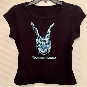 90s Donnie Darko Baby Tee Y2k Style Slim Tops Vintage Women's Streetwear Grunge Fairy Baby Tees Women's Streetwe Sporty Cropped Te Quality Cotton Tee