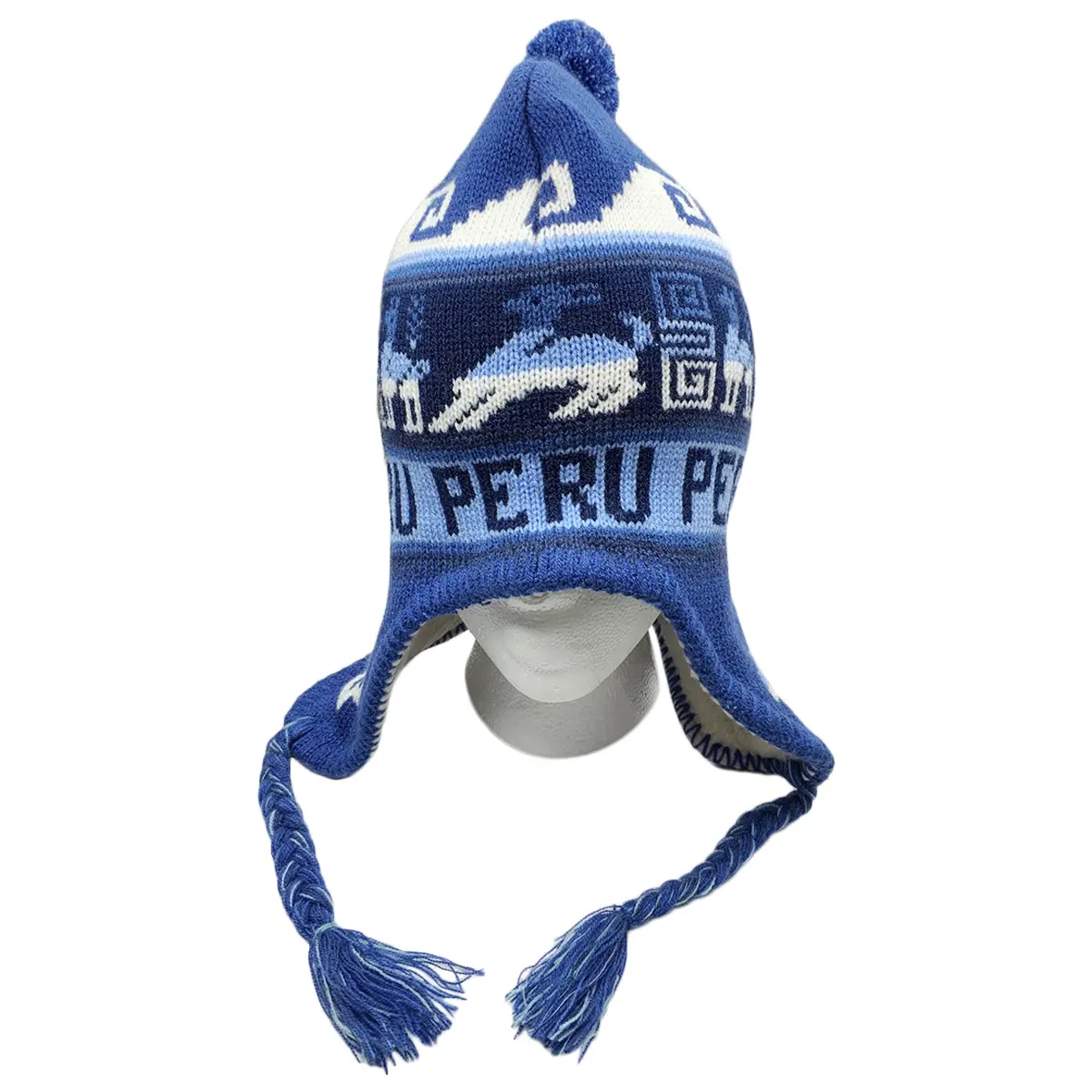 Nwt Peru Peruvian Alpaca Trend Handmade Soft Knit Fleece Lined Chullo Beanie Hat
