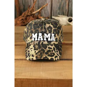 ANTREZIL Leopard MAMA Embroidered Baseball Cap - Breathable Cotton Emblem Hat for Casual Outfit