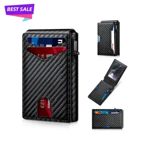 2026 NEW Stylish Black Popup Card Wallet for Men - Slim Design, Secure Storage & Effortless One-Touch Eject Does not support storing cash