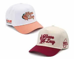 HAVE A DAY Retro Rope Hat Combo – Set of 2 Premium Snapback Golf Caps (ATL Peach & WM Phoenix Open Maroon Cactus Editions) – Sun Ready & Breathable  | Teenage Girl Gift